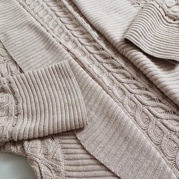 Sisters Open Front Vine Knit Cocoon Cardigan - Picture 7 of 16